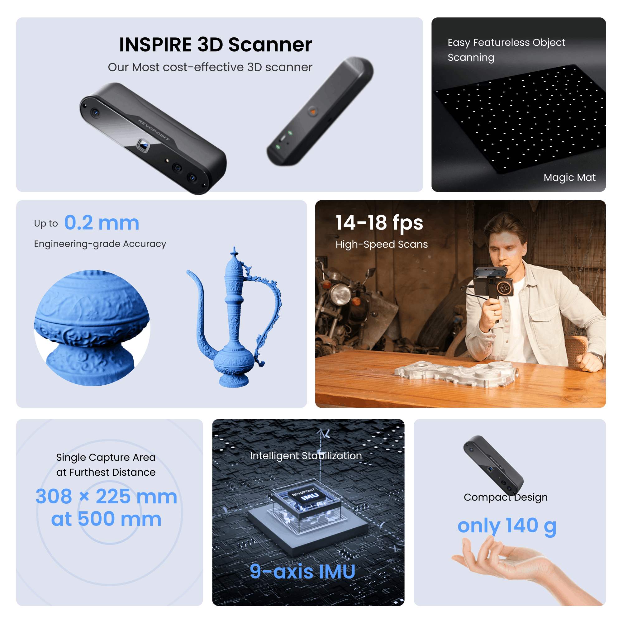 Revopoint INSPIRE: User-friendly Cost-effective 3D Scanner for 3D Printing - Revopoint 3D US