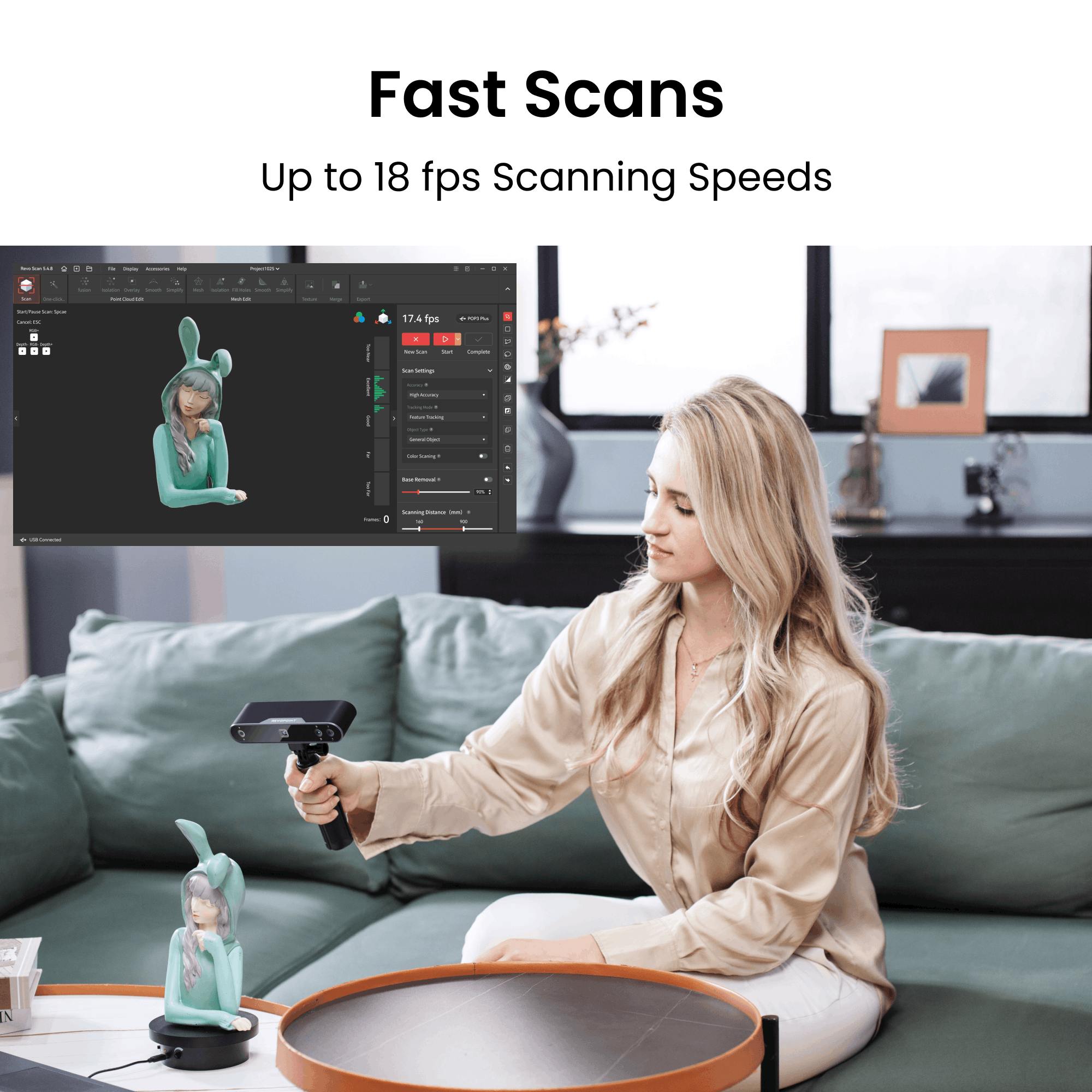 Revopoint POP 3 Plus: Portable 3D Scanner for Vibrant Color Scans